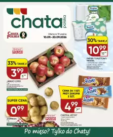 Chata Polska gazetka Strona 1: Jabłka Lobo €3,99, Ziemniaki €0,99