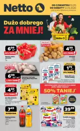 Netto gazetka Strona 1: Elementy z kurczaka Sztuka Mięsa Mega Paka €6,99, Mleko UHT 3,2% Uchate Polmlek €1,79
