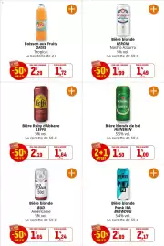 Catalogue Coccinelle Express page 35: PERONI Bière blonde €1,49, HEINEKEN Bière blonde de blé €1,00