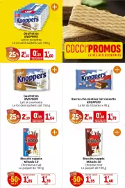 Catalogue Coccinelle Supermarché page 26: Knoppers Gaufrettes €1,64, Knoppers Barres chocolatées lait noisette €1,79
