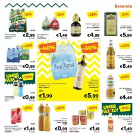 Volantino Unes Pagina 17: Acqua naturale o acqua frizzante San Benedetto €0,89, Powerade gusti assortiti €0,99