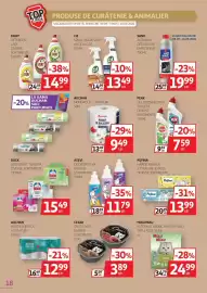 Catalog Auchan Pagină 18: Peak gel dezinfectant toaletă €7,59, Sano anti kalk detartrant espressoare €19,99
