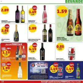 Volantino PENNY Pagina 15: Birra Leffe Rouge, Blonde €1,59, Vermentino, Cannonau di Sardegna DOC €2,89