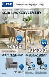 JYSK akciós újság Oldal 1: Gedved fotel €29.950,00, Jysk étkezőasztal és szék €17.950,00