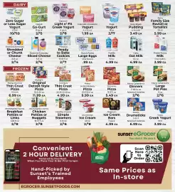Sunset Foods weekly ad week 37 Page 6: Dutch Farms Large Eggs €0,99, Kozy Shack Pudding €3,49