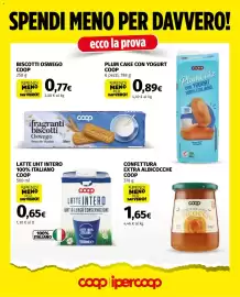 Volantino Ipercoop Pagina 2: Confettura extra albicocche Coop €1,65, Latte intero UHT Coop €0,65