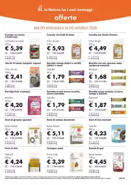 Volantino NaturaSì Pagina 24: Crunchy con frutti di bosco Il Fior di Loto €5,93, Castagne snack Prima Colta €3,39
