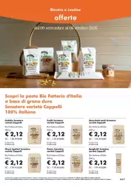 Volantino NaturaSì Pagina 3: Fusilli Senatori varietà Cappelli Bio Fattorie d'Italia €2,12