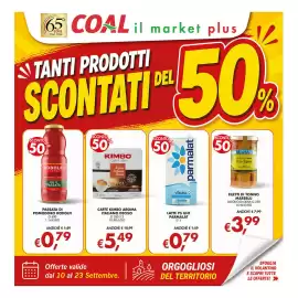 Volantino Maxi Coal Pagina 1: Latte PS UHT Parmalat €0,79, Caffè Kimbo Aroma Italiano Deciso €5,49