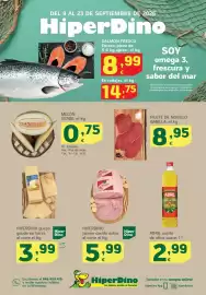 Folleto HiperDino Página 1: Melón Verde €0,75, Filete de novillo babilla €8,95