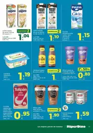 Folleto HiperDino Página 15: Puleva vitacalcio leche €1,15, Milka batido de chocolate original o caramelo €0,80