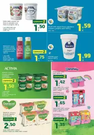 Folleto HiperDino Página 16: Kaiku Kéfir natural €1,50, Kalise kéfir natural, fresa y arándanos o papaya y jengibre €1,59