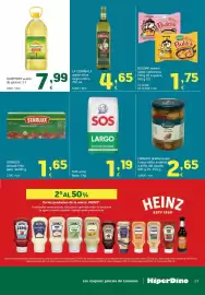 Folleto HiperDino Página 23: Happyday aceite de girasol €7,99, La Española aceite oliva virgen extra €4,65