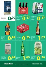 Folleto HiperDino Página 28: Dorada tostada €0,70, Heineken larger €1,05
