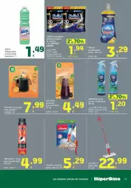 Folleto HiperDino Página 35: Vileda 1-2 spray max 3g €22,99, Ambipur spray Frescor Primavera €1,20