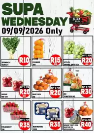 Supa Store catalogue Page 1: Apples Granny Smith 1kg €20,00, Spinach bunch €10,00