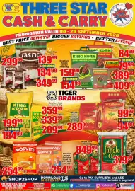 Three Star Cash and Carry catalogue Page 3: Jungle Oats €849,99, Morvite Instant Porridge €254,99