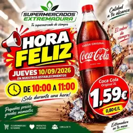 Folleto Supermercados Extremadura Página 1: Coca-cola - original €1,59