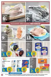 Catálogo E.Leclerc Página 18: Langostino crudo o cocido mediano €9,45, Pez espada €13,90