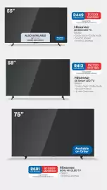 OK Furniture catalogue Page 16: Hisense - 4k mini led tv 55u6q €449,00, Hisense - 60hz 4k qled tv 75q6q €8.681,00