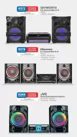 OK Furniture catalogue Page 27: Skyworth - speaker €372,00, Hisense - 2.1-channel mini hi-fi ha700 €2.799,00