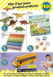 Volantino Tedi Pagina 15: Gioco matematico €5,00, Statuine dinosauro €1,00