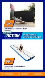 Action folder week 37 Pagina 34: Uittrekbaar windscherm €39,95, Opblaasbare gymnastiekmat €99,00
