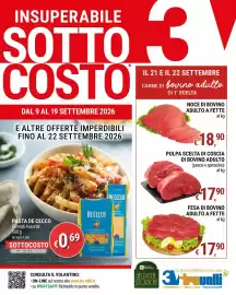 Volantino Tre Valli Supermercato Pagina 1: Fesa di bovino adulto a fette €17,90