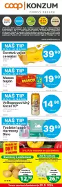 Konzum leták Strana 1: Čerstvá vejce cereální €39,90, Zelí bílé krouhané €26,90