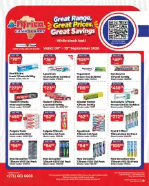 Africa Cash and Carry catalogue week 37 Page 1: Flodent T/Paste Charcoal €273,50, Oral B 3 Effect T/Brush Med €272,00
