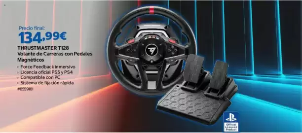 Catálogo Costco semana 37 Página 3: Thrustmaster t128 volante de carreras con pedales magnéticos €134,99