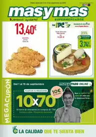 Folleto Masymas semana 37 Página 1: Tres oscos - queso semicurado €3,74, Cachopo €13,40