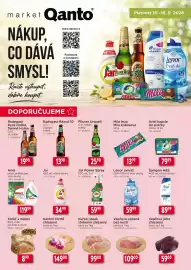 Qanto leták týden 37 Strana 1: Radegast Ryze Hořká, Temně Hořká €19,90, Jar Power Spray €59,99