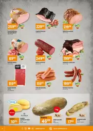TEMPO leták | Supermarket Strana 4: Slezské uzeniny anglická slanina €229,90, Slezské uzeniny Salám Vysočina €249,90