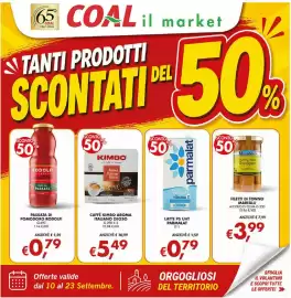 Volantino Coal Pagina 1: Latte PS UHT Parmalat €0,79, Caffè Kimbo Aroma Italiano Deciso €5,49