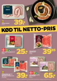 Netto tilbudsavis uge 37 Side 10: Dansk hakket kyllingekød 3-7% €25,00, Velsmag medister €39,00