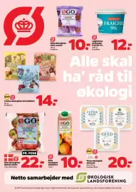 Netto tilbudsavis uge 37 Side 14: Them økologisk skiveost €20,00, Løgismose økologisk fraiche 9% €12,00