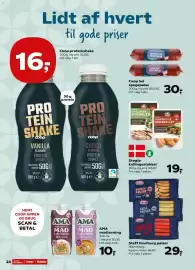 Kvickly tilbudsavis uge 37 Side 29: Coop hel spegepølse €30,00, Coop proteinshake €16,00