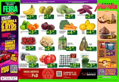 Encarte Muffato Página 1: Pacote - mandioca da chácara €5,99, Rezende - couve flor bandeja €5,99