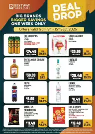 Bestway leaflet week 37 Page 1: Pepsi regular €6,69, Evian still natural mineral water €6,49