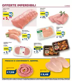 Volantino Esselunga Pagina 14: Lonza di suino disossata €5,99, Fesa a fette di vitello €20,99