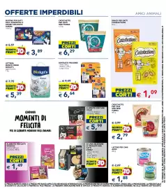 Volantino Esselunga Pagina 17: Snack per gatti Catisfactions €1,09, Crocchette per cani One Mini Purina €2,79