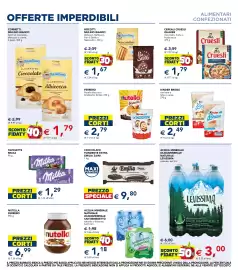 Volantino Esselunga Pagina 9: Nutella biscuits o Kindererini Kinder €2,79