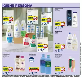 Volantino Esselunga | Cura e Bellezza Pagina 12: Bagnodoccia Dove €2,09, Docciaschiuma Dove €1,74