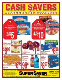 Super Saver weekly ad Page 1: Frito Lay Multipack Snacks €8,97, Fresh Baked Oatmeal Butterscotch Cookies €6,98