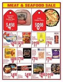 Super Saver weekly ad Page 6: Hart chicken entrées €5,98, Foster Farms Corn Dogs €8,98
