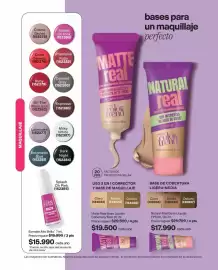 Catálogo Avon Página 19: Real - matte base líquida cobertura total €19.500,00, Real - natural base líquida fps 20 €17.990,00