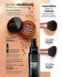 Catálogo Avon Página 46: Natura - spray fijador de maquillaje €25.990,00, Avon - brocha para polvo. (134006) 5 pts €19.990,00