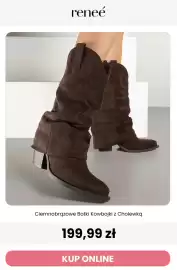 Renee magazyn tydzień 37 Strona 10: Ciemnobrązowe botki kowbojki z cholewką Renee €199,99