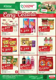 Cezar Delikatesy gazetka Strona 1: Sok pomarańczowy Fortuna €4,99, Płatki śniadaniowe PACIFIC €2,00